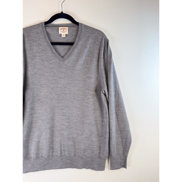 Brooks Brothers Mens Sweater V Neck Merino Wool Knit Long Sleeve Pullover Large - Picture 5 of 10